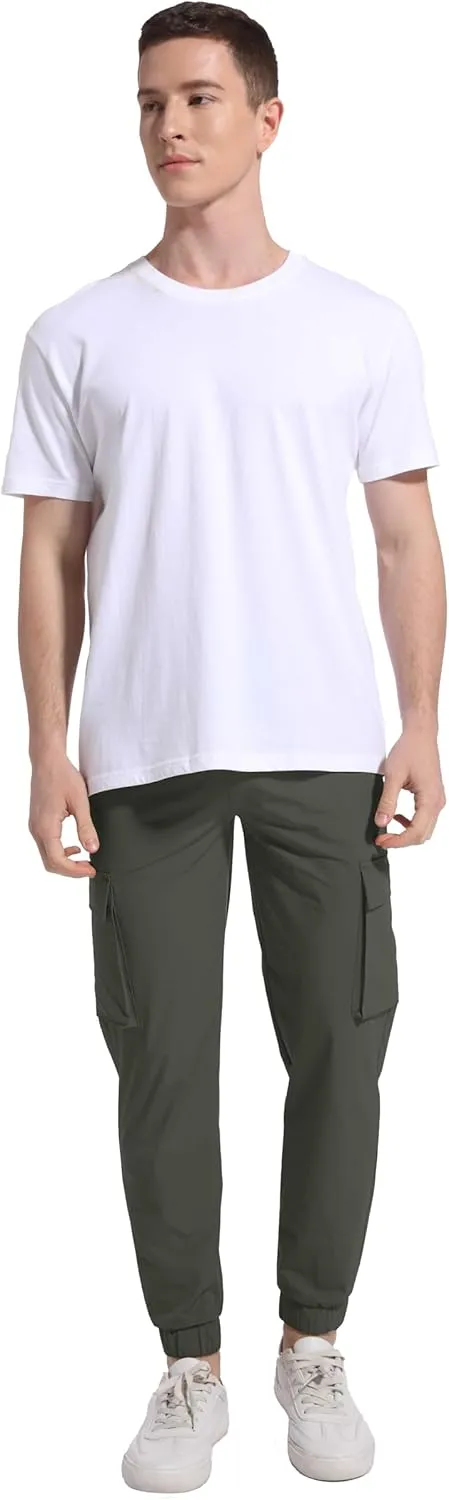 27" Cargo Joggers for Short Men Athletic Hiking Pants Casual Lightweight Sweatpants with Pockets
