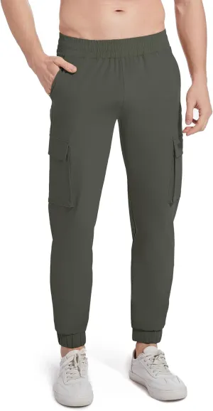 27" Cargo Joggers for Short Men Athletic Hiking Pants Casual Lightweight Sweatpants with Pockets