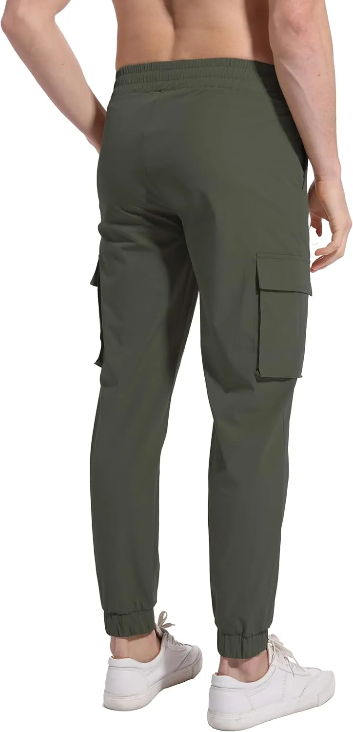 27" Cargo Joggers for Short Men Athletic Hiking Pants Casual Lightweight Sweatpants with Pockets