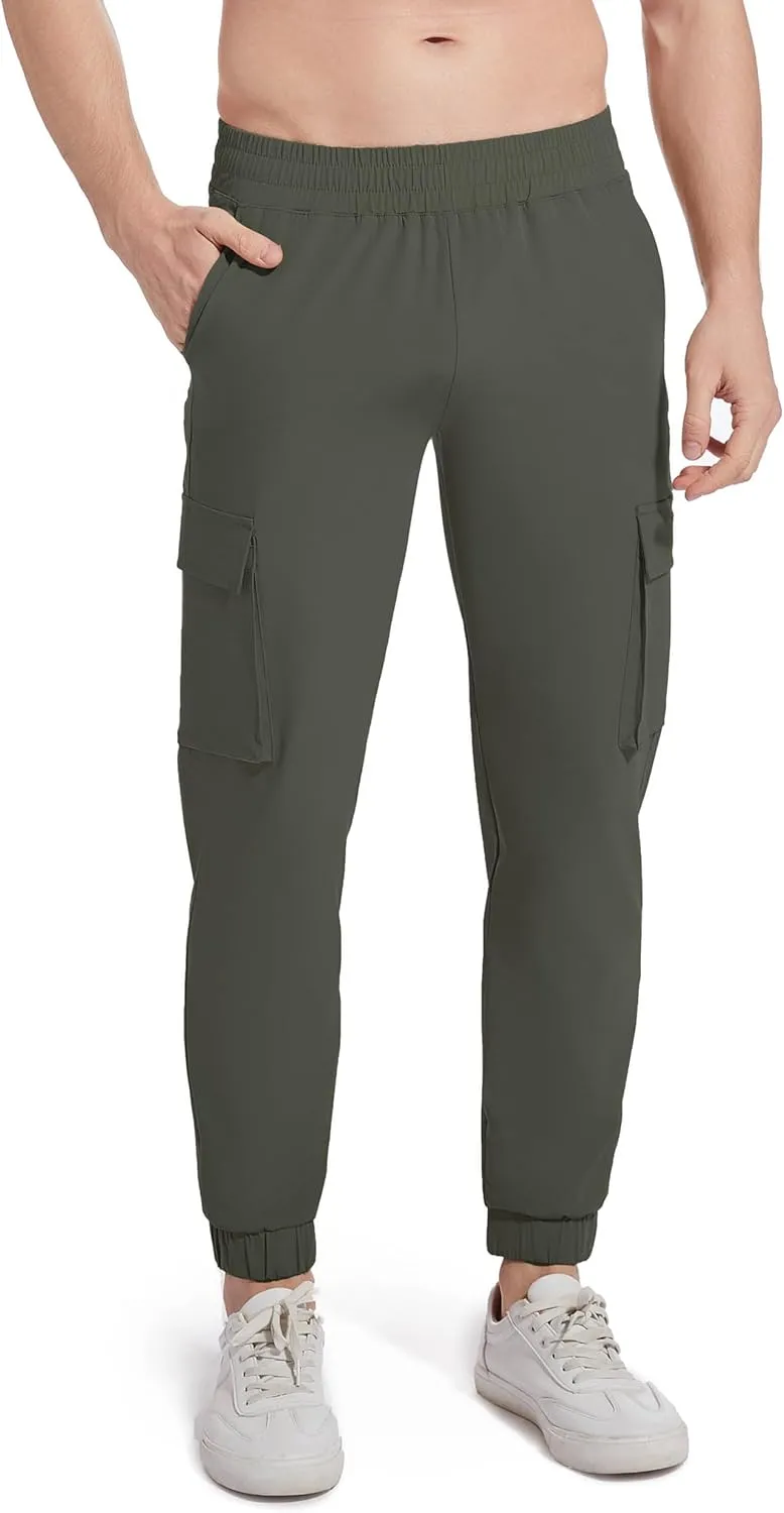 27" Cargo Joggers for Short Men Athletic Hiking Pants Casual Lightweight Sweatpants with Pockets
