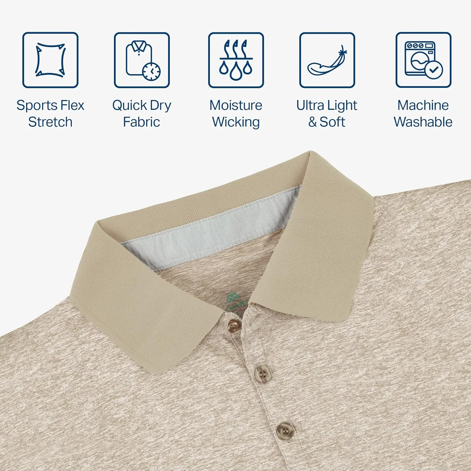 [3 Pack] Mio Marino Golf Polo Shirts for Men - Dry Fit - Ultra-Light Fabric