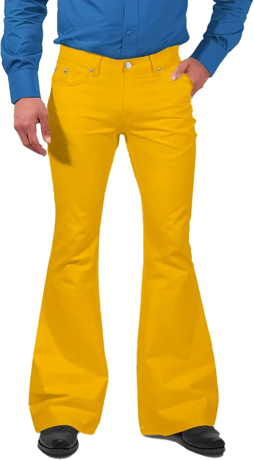 70s Disco Pants for Men,Mens Bell Bottom Jeans Pants,60s 70s Bell Bottoms Vintage Denim Pants Jeans for Men
