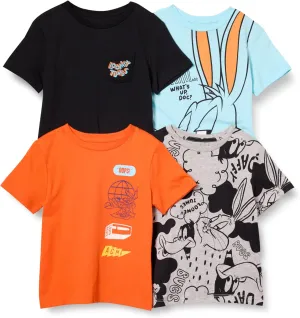 Amazon Essentials Boys and Toddlers' Short-Sleeve T-Shirts, Multipacks
