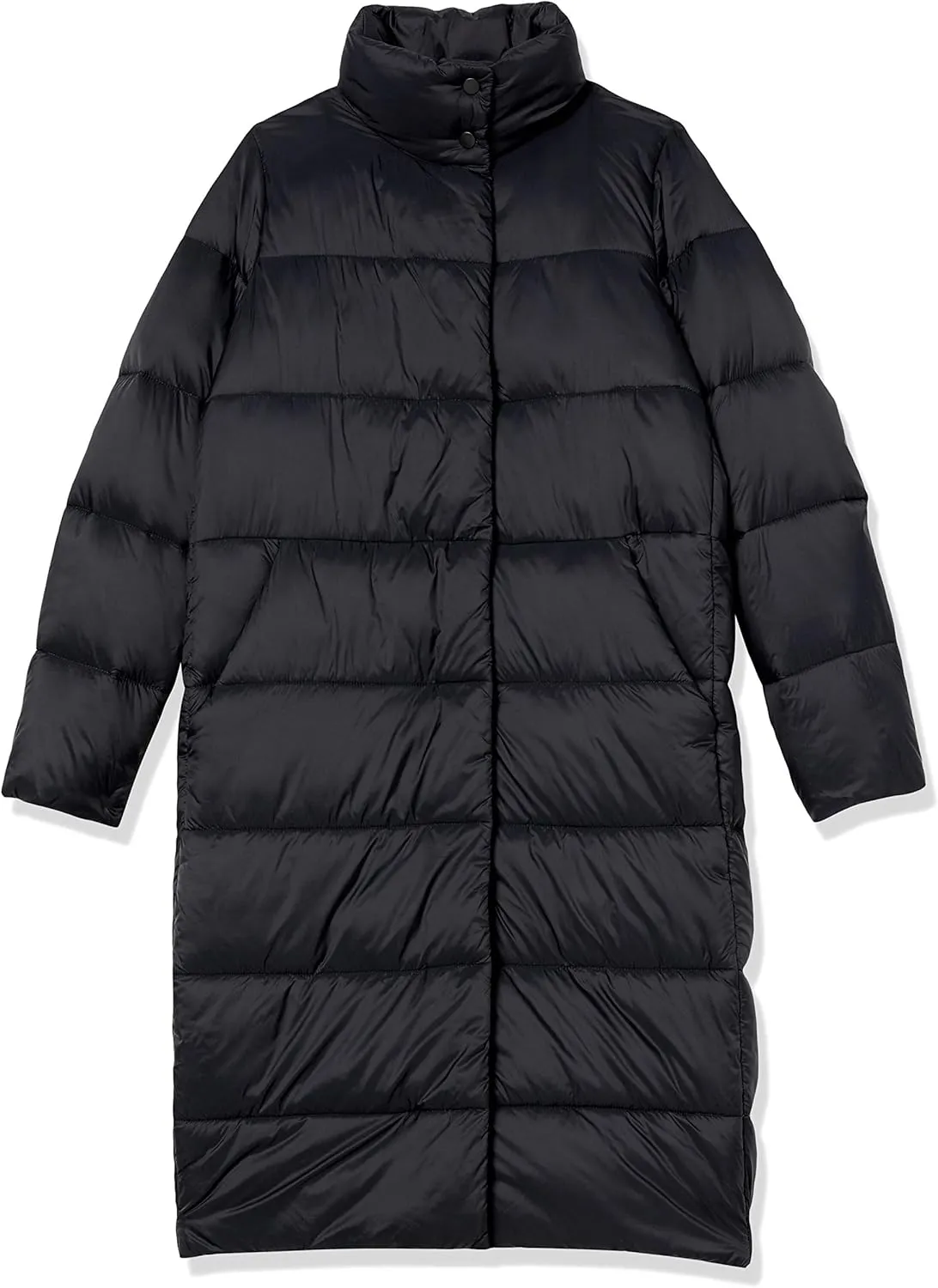 Amazon Essentials Women's Lightweight Full-Zip Water-Resistant Long Cocoon Puffer Winter Coat