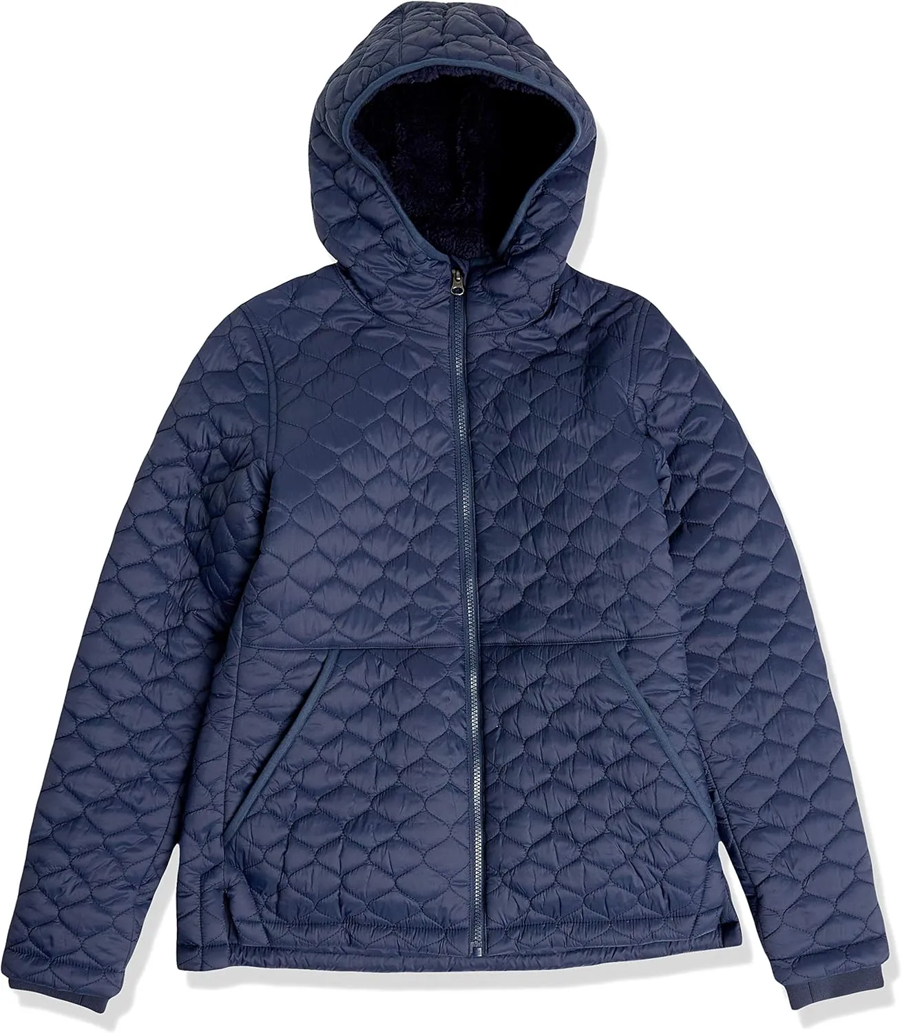 Amazon Essentials Women's Lightweight Quilted Full-Zip Water-Resistant Sherpa-Lined Hooded Puffer Jacket