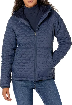 Amazon Essentials Women's Lightweight Quilted Full-Zip Water-Resistant Sherpa-Lined Hooded Puffer Jacket