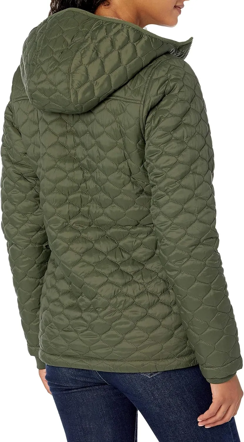 Amazon Essentials Women's Lightweight Quilted Full-Zip Water-Resistant Sherpa-Lined Hooded Puffer Jacket