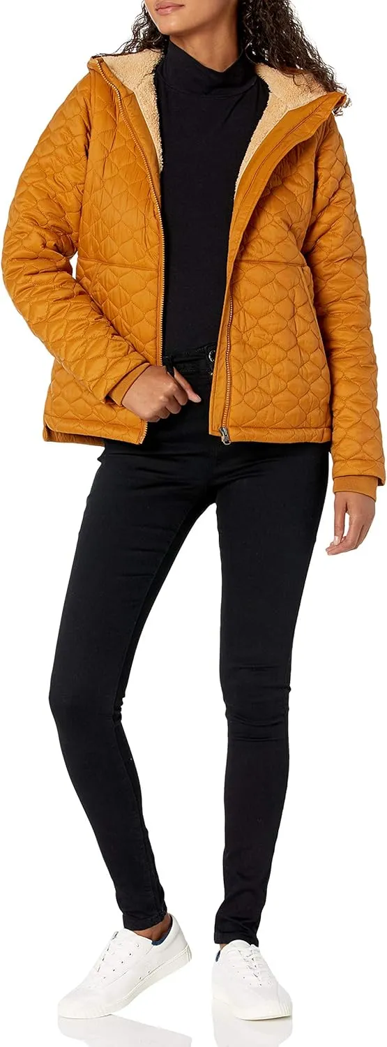 Amazon Essentials Women's Lightweight Quilted Full-Zip Water-Resistant Sherpa-Lined Hooded Puffer Jacket