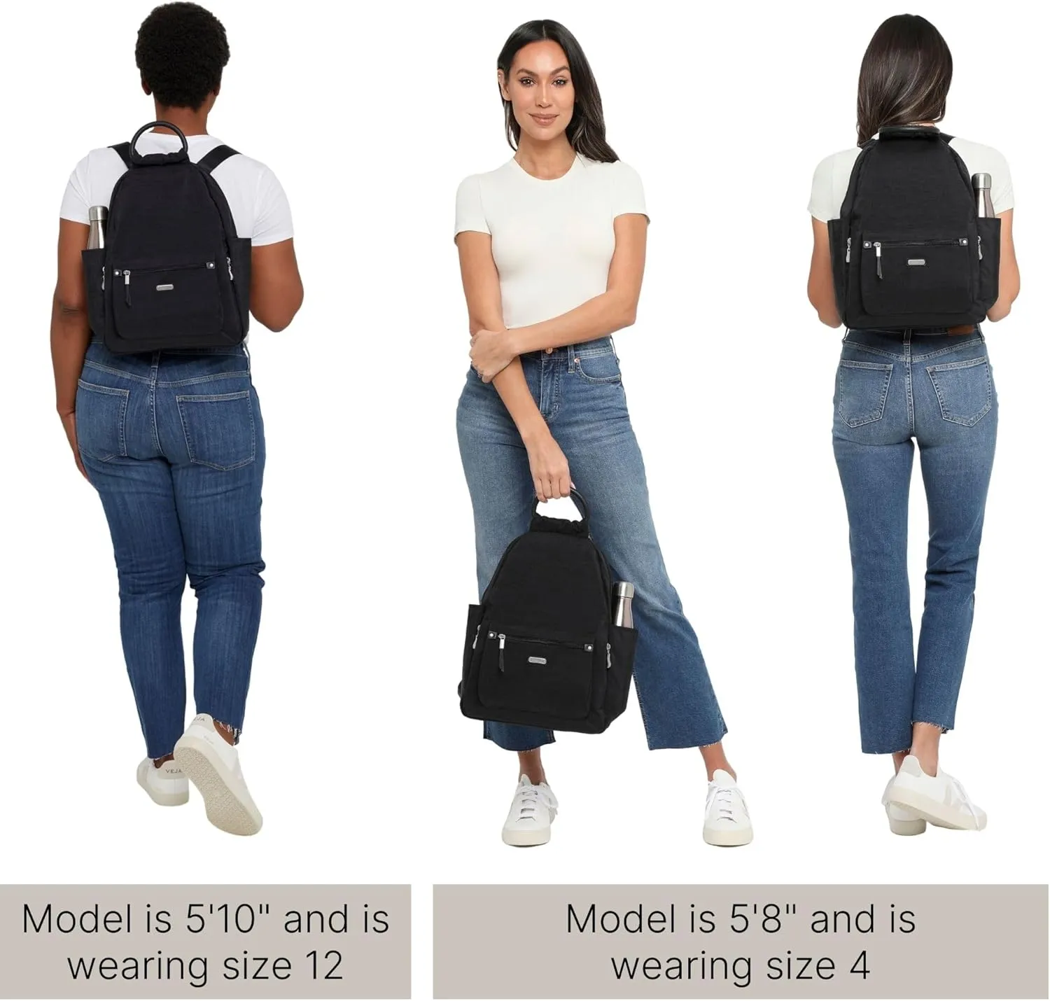 Baggallini Womens With Rfid Phone Wristlet All Day Backpack, Navy, One Size US