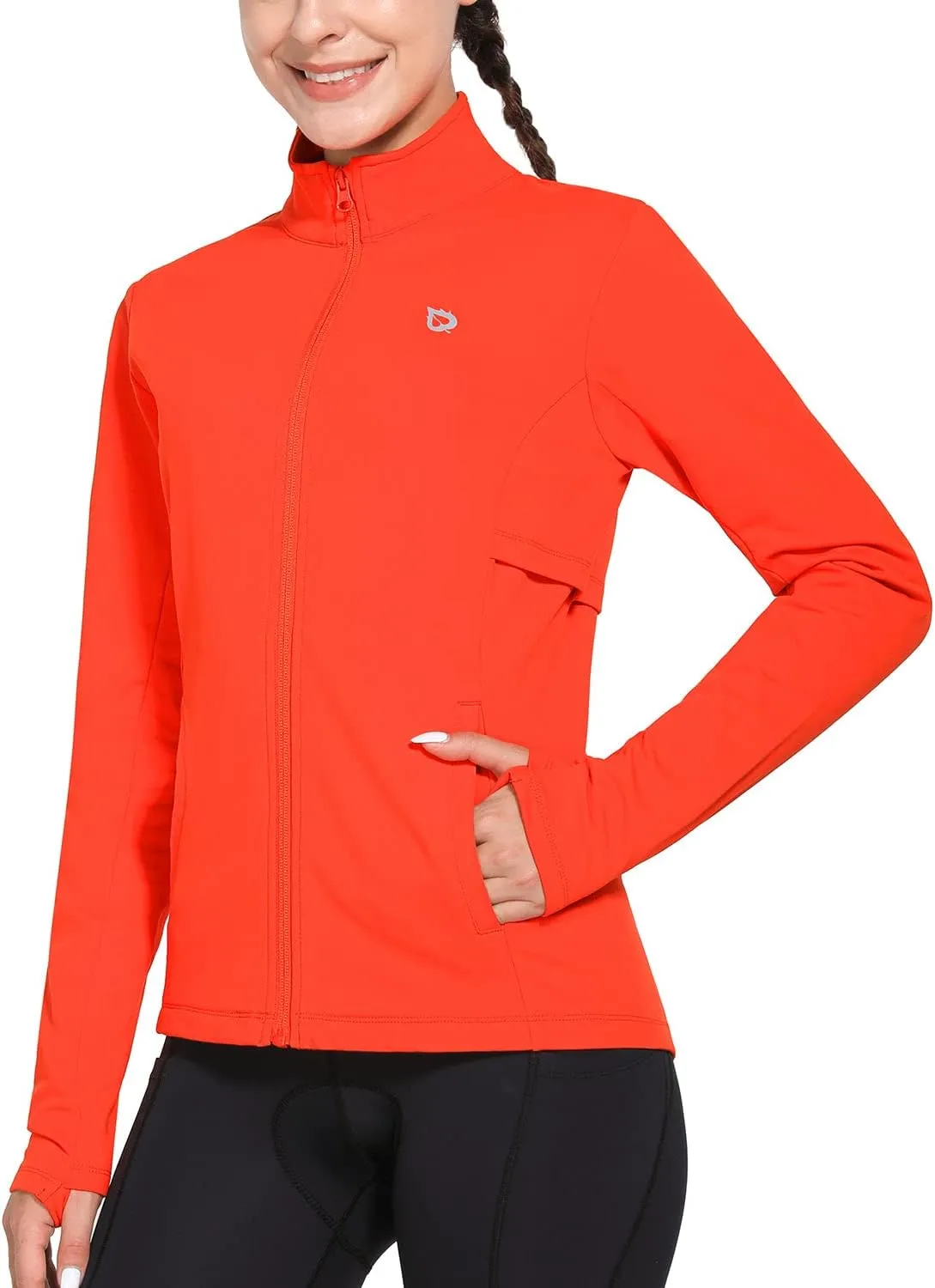 baleaf Women's Fleece Running Jacket Water Resistant Full Zip Winter Cold Weather Gear Thermal Cycling Workout Jackets