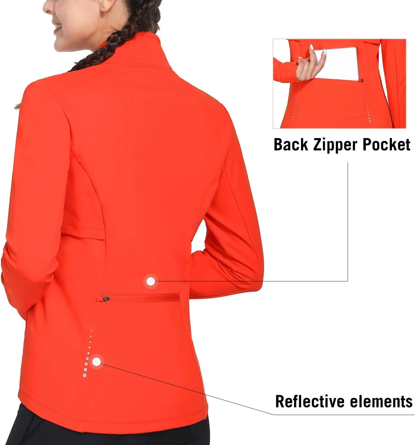 baleaf Women's Fleece Running Jacket Water Resistant Full Zip Winter Cold Weather Gear Thermal Cycling Workout Jackets