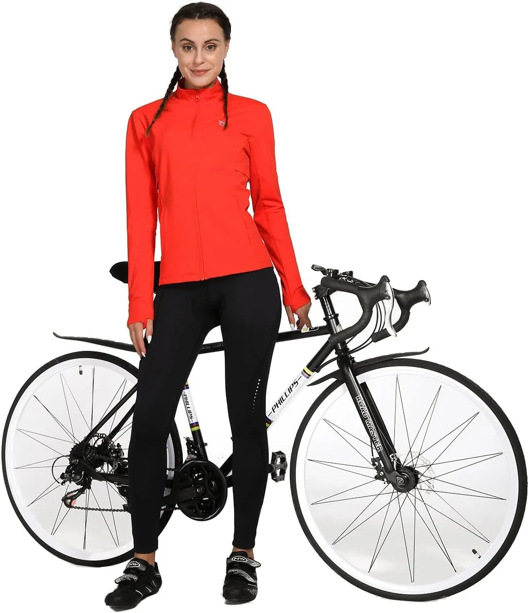 baleaf Women's Fleece Running Jacket Water Resistant Full Zip Winter Cold Weather Gear Thermal Cycling Workout Jackets