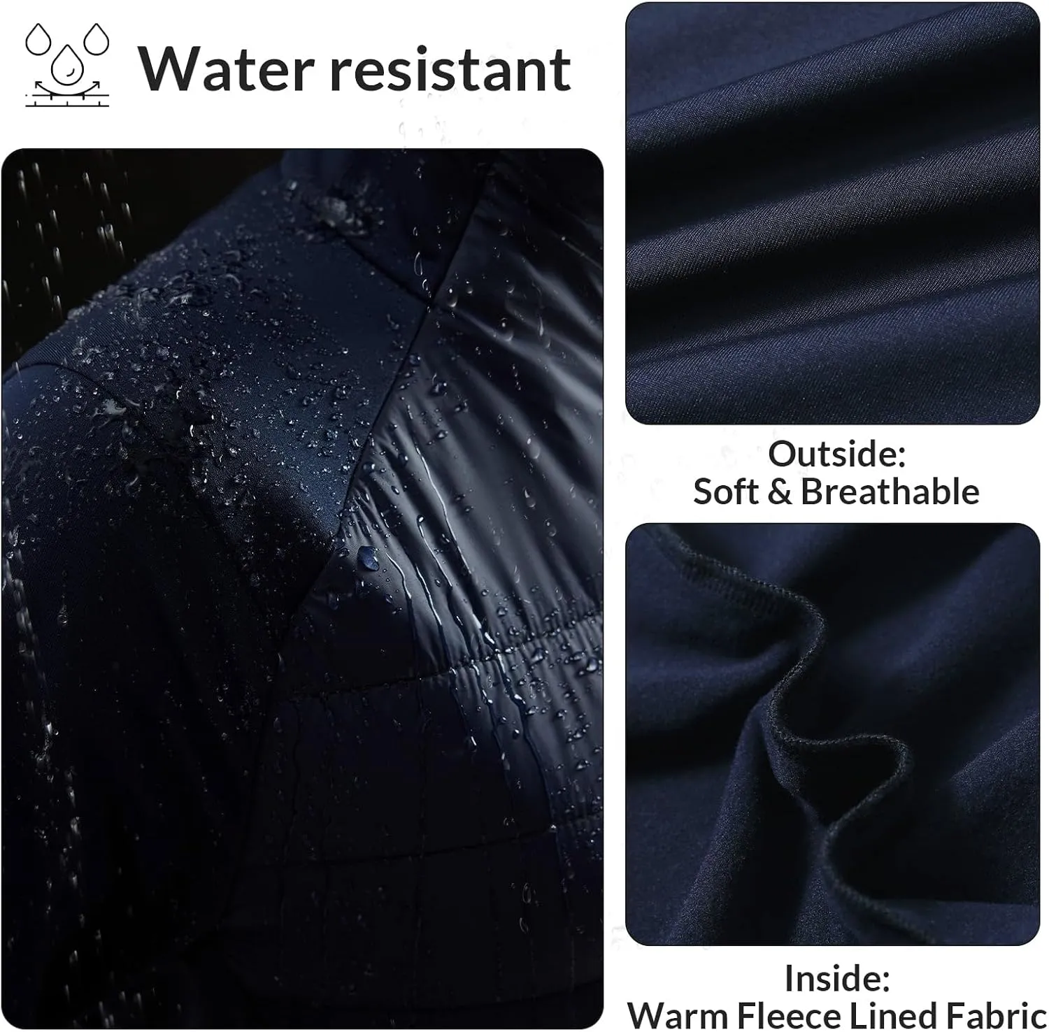 baleaf Women's Lightweight Warm Jacket Running Insulated Water Resistant Fall Jackets Winter Hiking Hybrid Puffer Coat