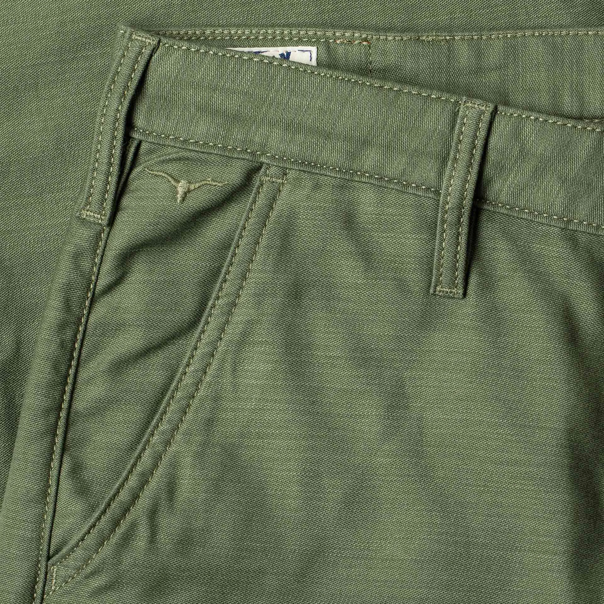 BC-03 STRAIGHT CHINO 10 oz. army green military twill
