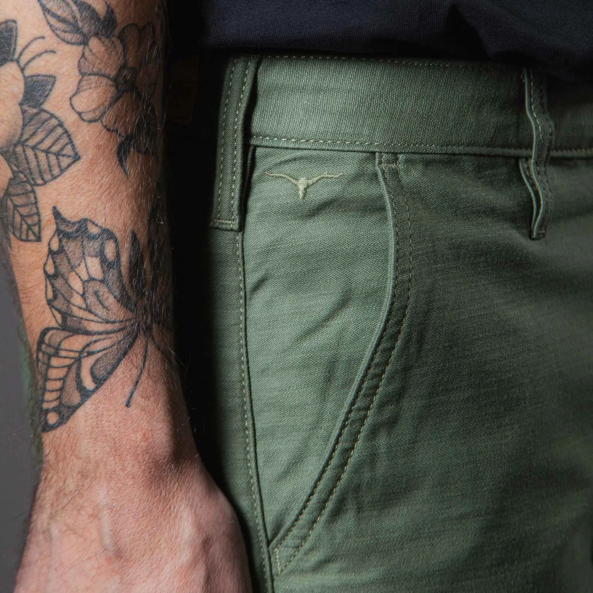 BC-03 STRAIGHT CHINO 10 oz. army green military twill