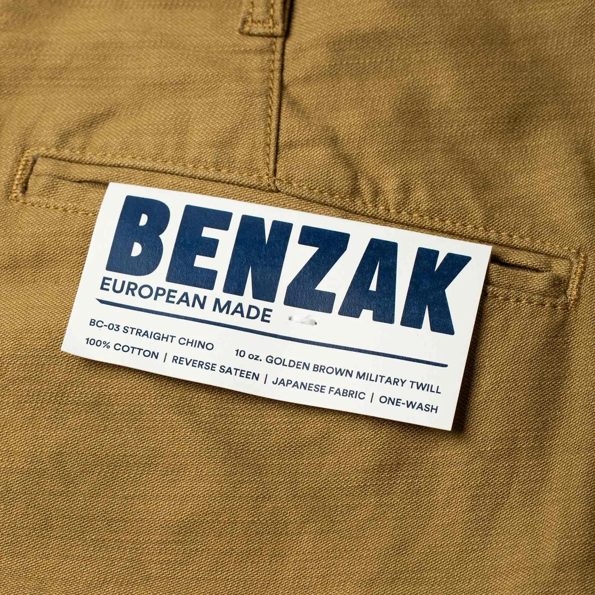 BC-03 STRAIGHT CHINO 10 oz. golden brown military twill
