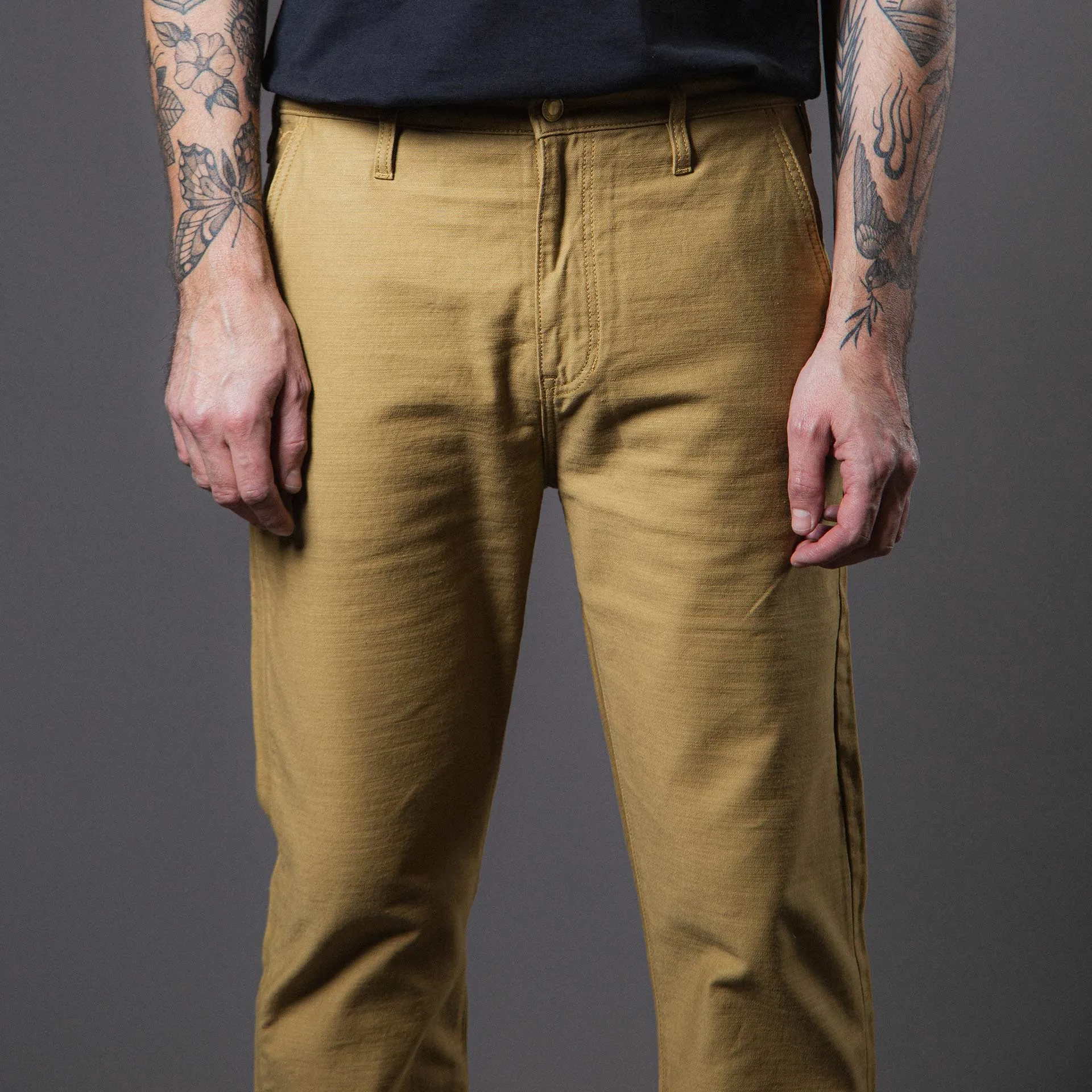 BC-03 STRAIGHT CHINO 10 oz. golden brown military twill