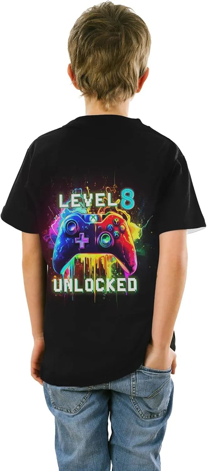 Boys Girls 3D Graphic T-Shirts, Cool Crewneck Unisex Kids Short Sleeve, Novelty Tees for 6-16 Years Teens
