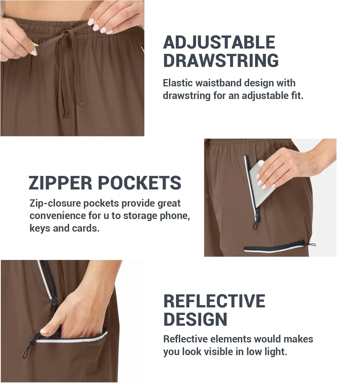 Cakulo Women's Hiking Pants Lightweight Water Resistant Golf Cargo Pants 2025 Summer Travel Trekking Fishing Pants Pockets