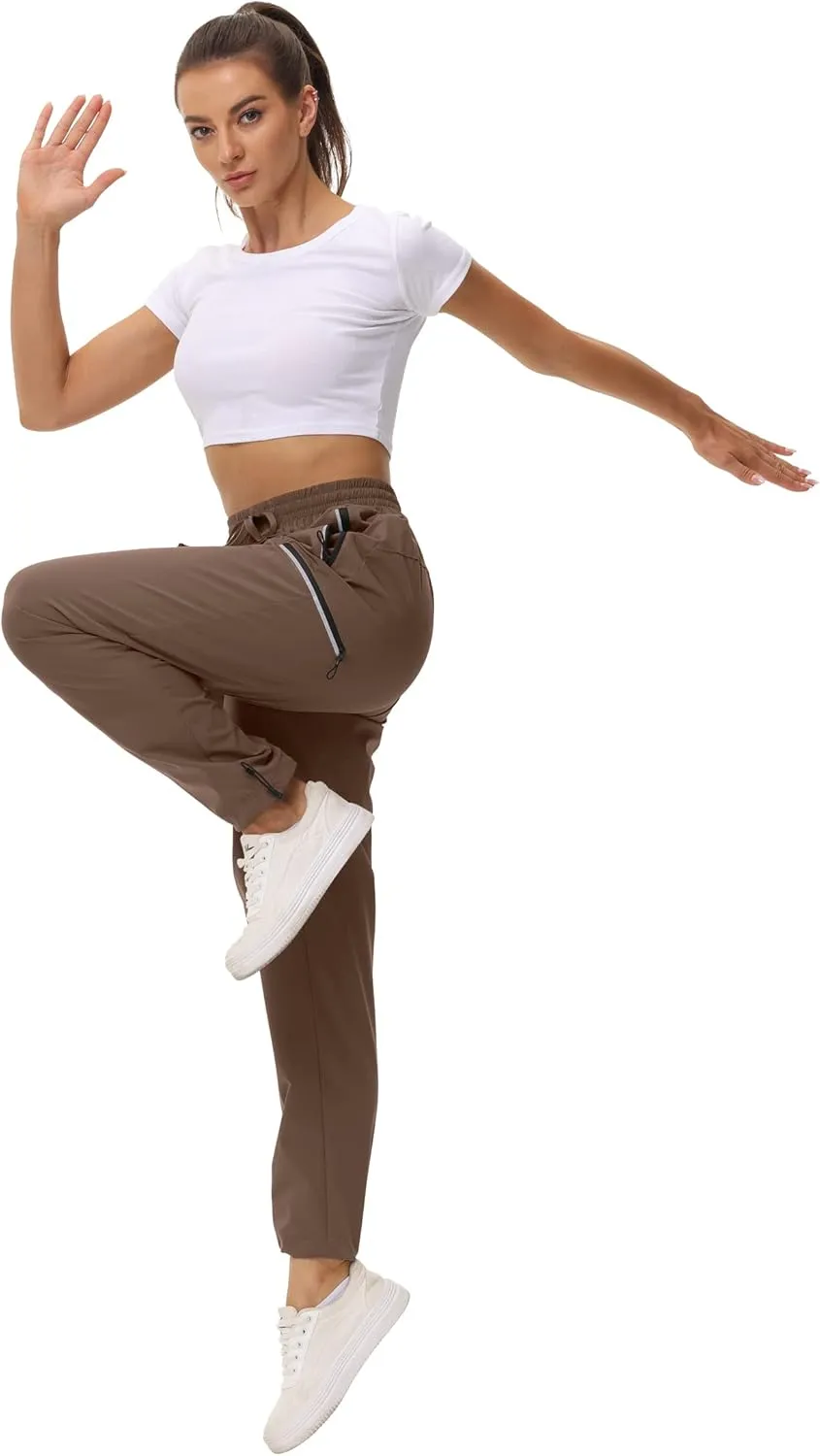 Cakulo Women's Hiking Pants Lightweight Water Resistant Golf Cargo Pants 2025 Summer Travel Trekking Fishing Pants Pockets