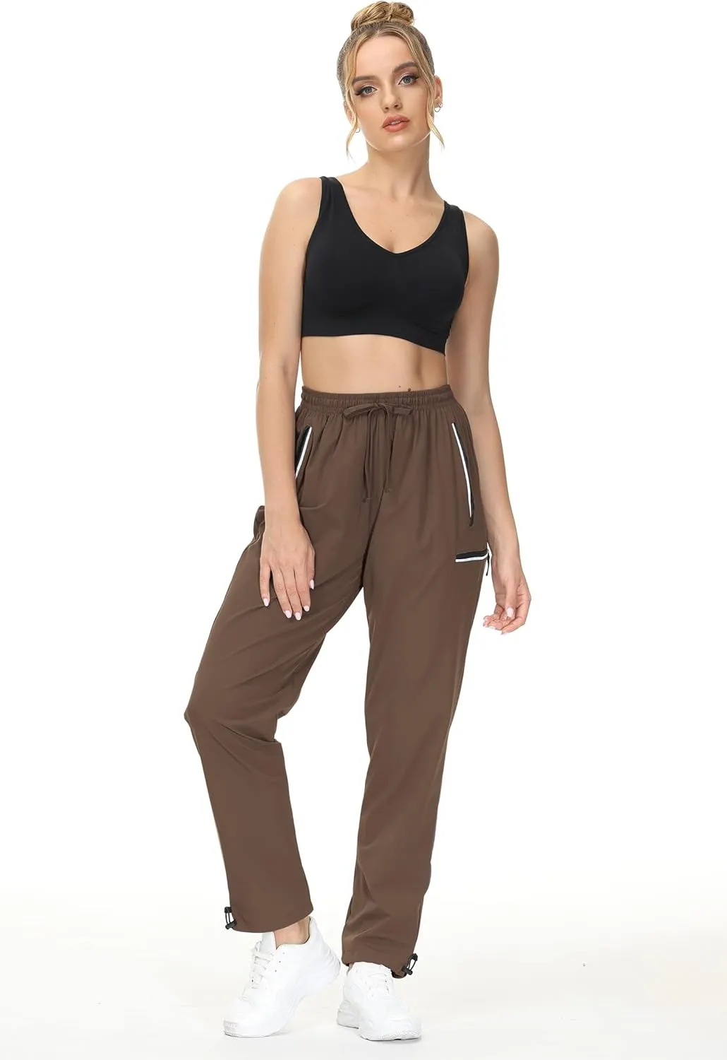 Cakulo Women's Hiking Pants Lightweight Water Resistant Golf Cargo Pants 2025 Summer Travel Trekking Fishing Pants Pockets