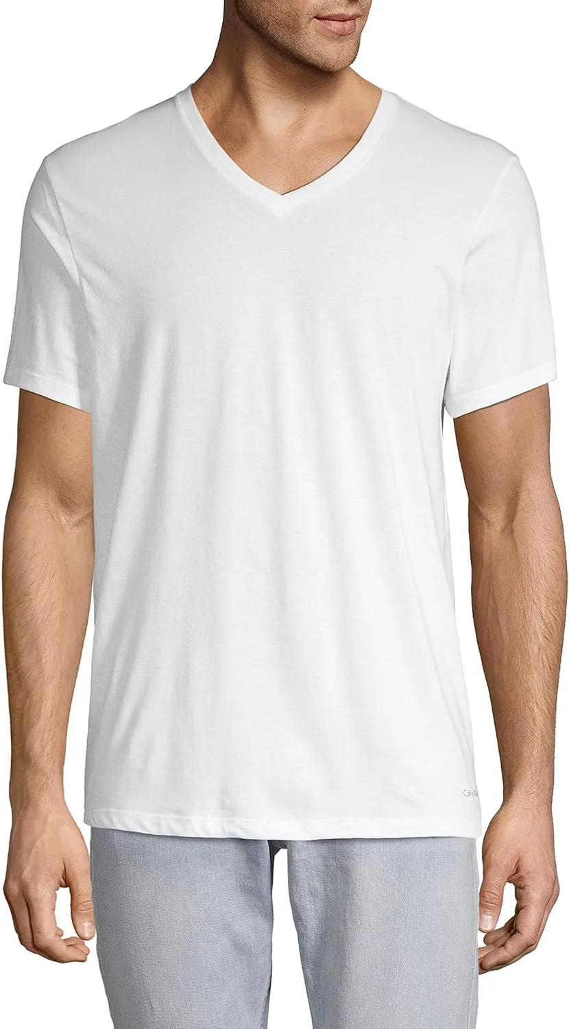 Calvin Klein Men`s Classic Fit Cotton V-Neck T-Shirts 3 Pack