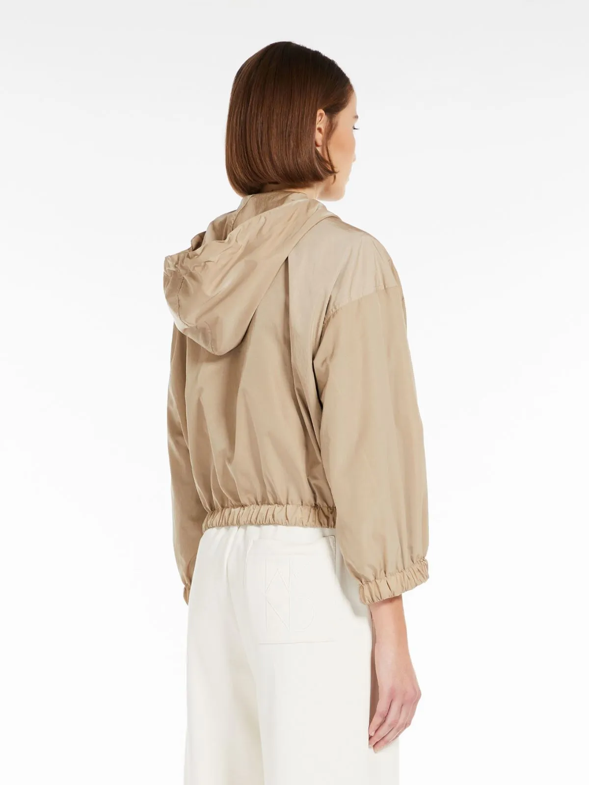 clay hooded taffeta jacket