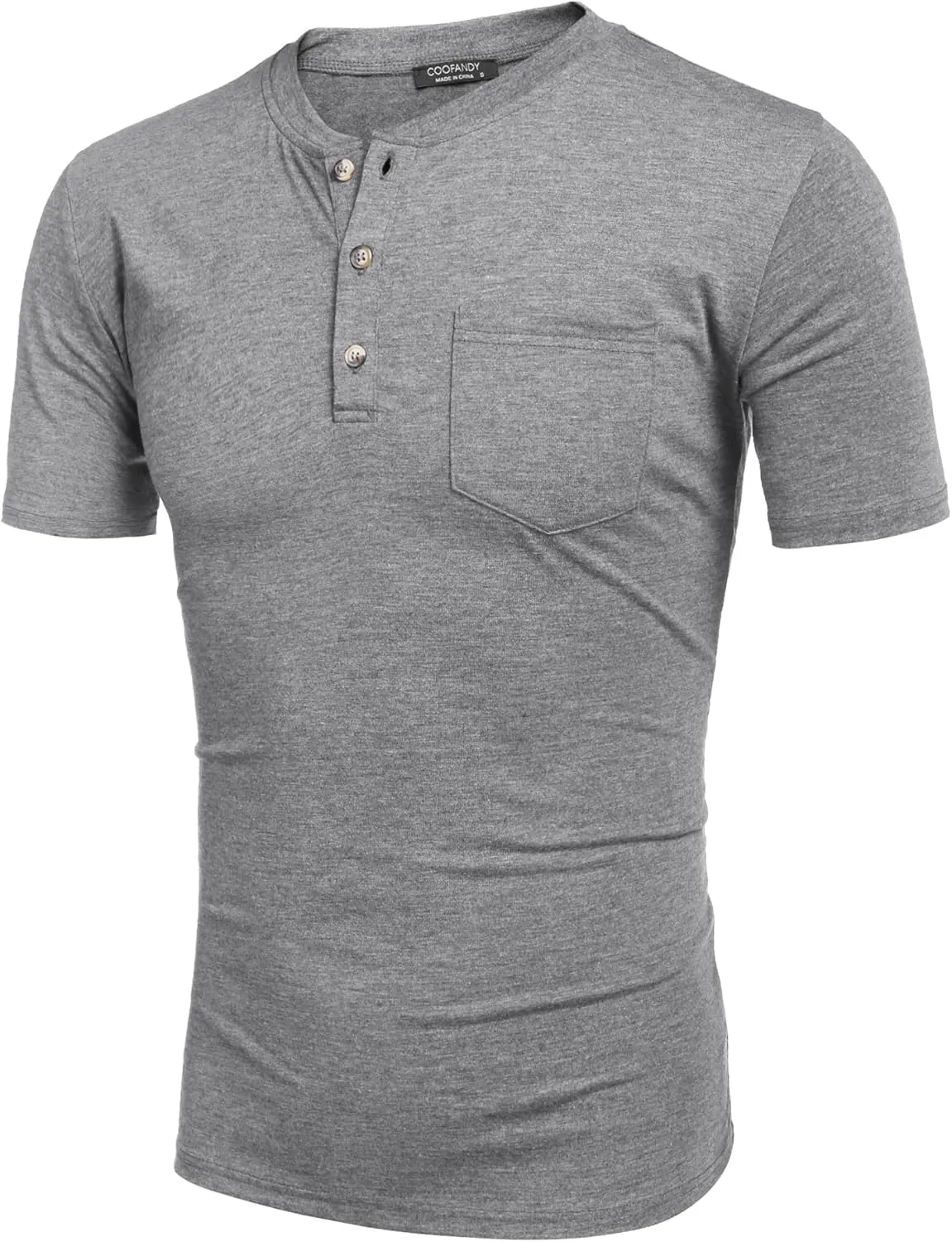 COOFANDY Men's 3 Pack Henley Shirts Short Sleeve Casual Basic Tees Classic Henley Summer Solid T Shirts with Pocket
