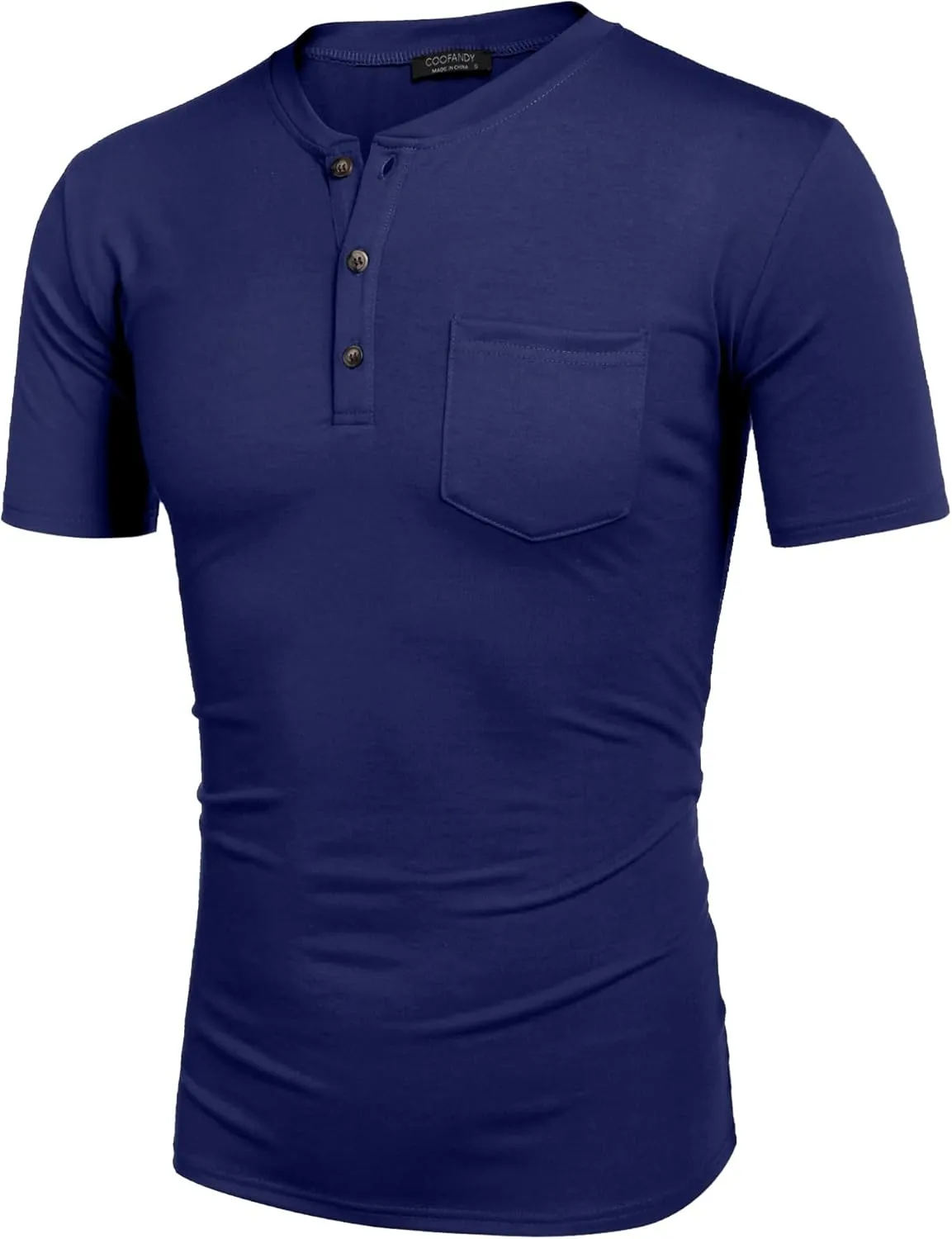 COOFANDY Men's 3 Pack Henley Shirts Short Sleeve Casual Basic Tees Classic Henley Summer Solid T Shirts with Pocket
