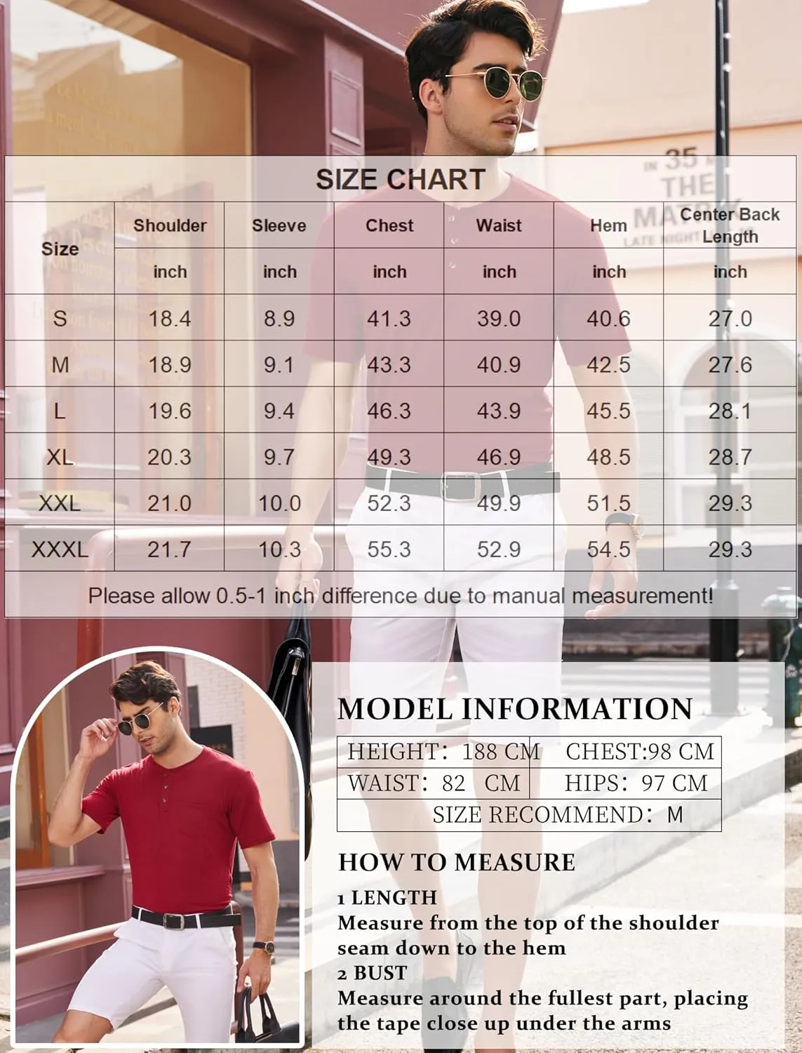 COOFANDY Men's 3 Pack Henley Shirts Short Sleeve Casual Basic Tees Classic Henley Summer Solid T Shirts with Pocket