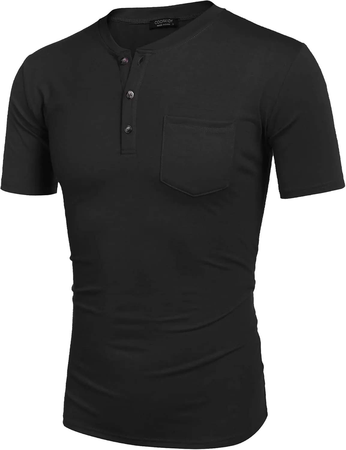 COOFANDY Men's 3 Pack Henley Shirts Short Sleeve Casual Basic Tees Classic Henley Summer Solid T Shirts with Pocket