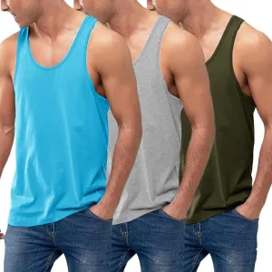 COOFANDY Men's 3 Pack Tank Tops Cotton Performance Sleeveless Casual Classic T Shirts
