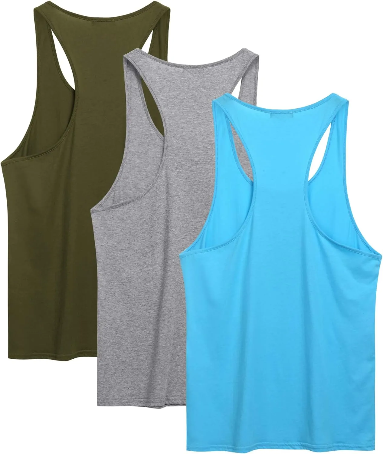 COOFANDY Men's 3 Pack Tank Tops Cotton Performance Sleeveless Casual Classic T Shirts