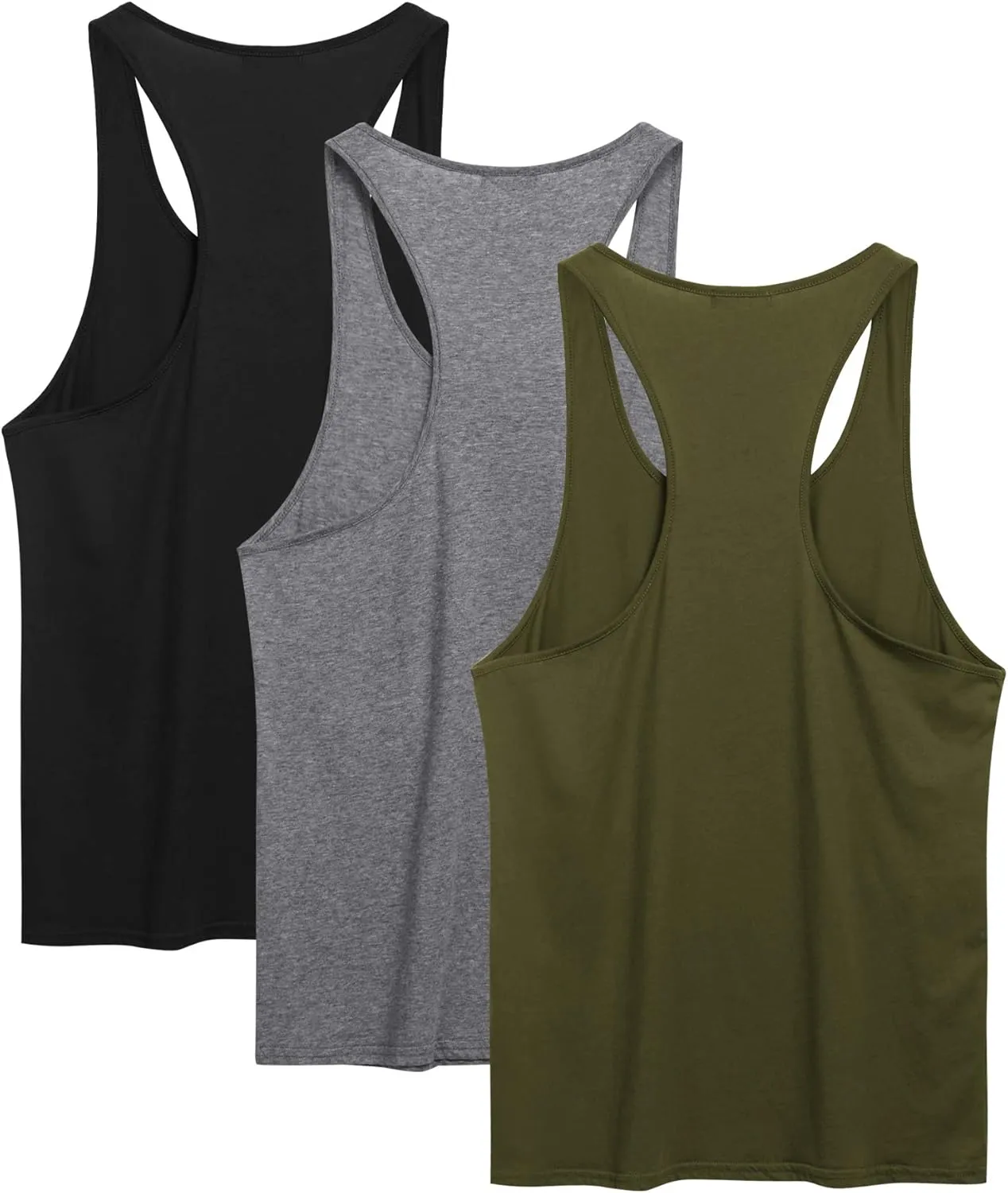 COOFANDY Men's 3 Pack Tank Tops Cotton Performance Sleeveless Casual Classic T Shirts