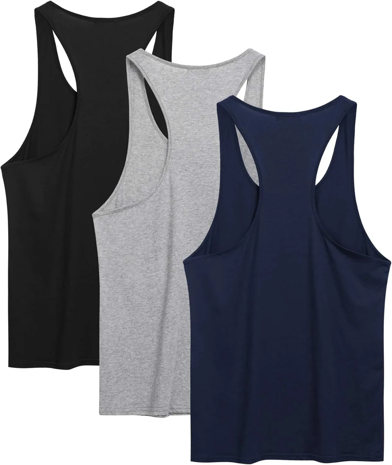 COOFANDY Men's 3 Pack Tank Tops Cotton Performance Sleeveless Casual Classic T Shirts