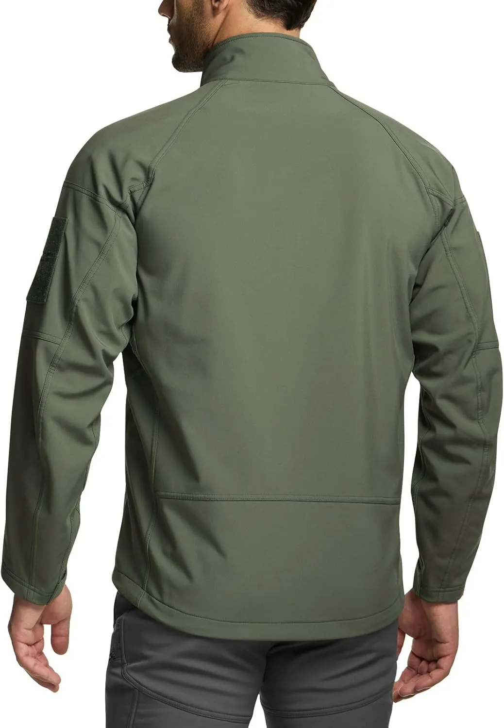 CQR Men's Fleece Lined Tactical Softshell Jackets, Lightweight Water Resistant Hunting Hiking Jacket, Winter Outdoor Jacket
