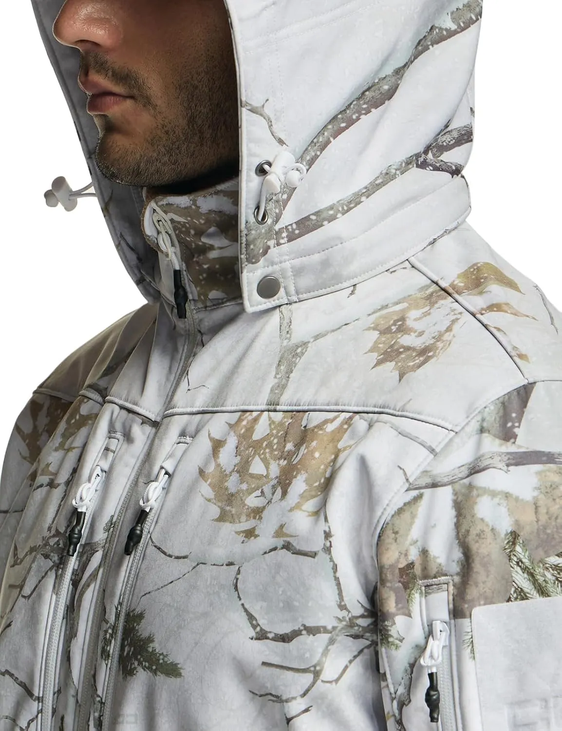 CQR Men's Fleece Lined Tactical Softshell Jackets, Lightweight Water Resistant Hunting Hiking Jacket, Winter Outdoor Jacket