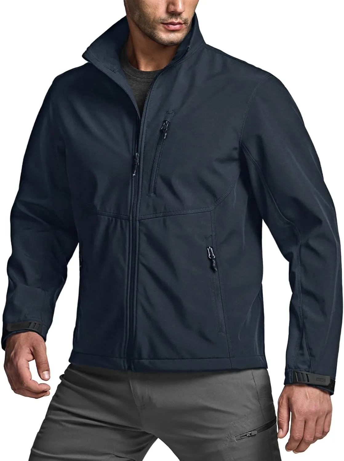 CQR Men's Fleece Lined Tactical Softshell Jackets, Lightweight Water Resistant Hunting Hiking Jacket, Winter Outdoor Jacket