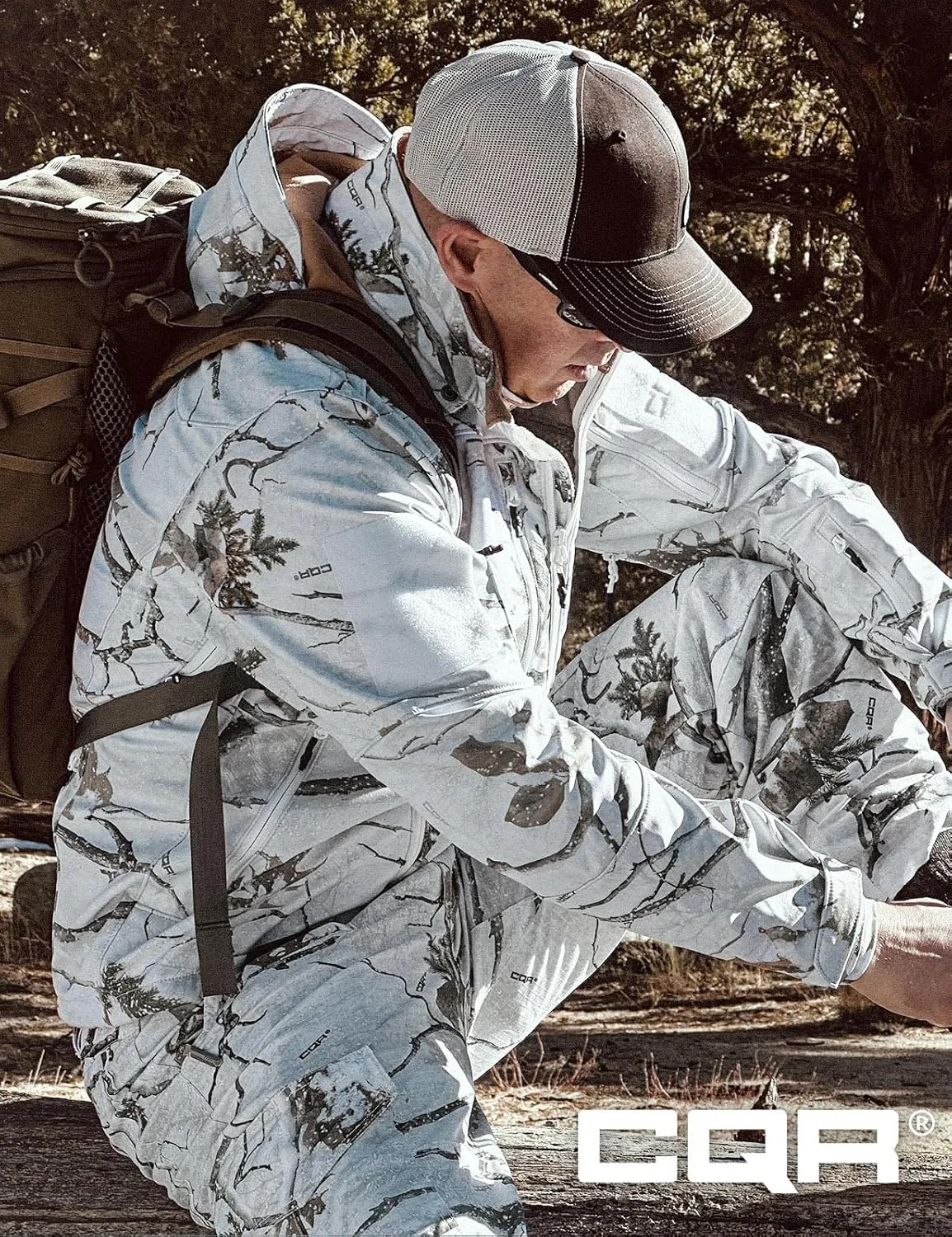 CQR Men's Fleece Lined Tactical Softshell Jackets, Lightweight Water Resistant Hunting Hiking Jacket, Winter Outdoor Jacket