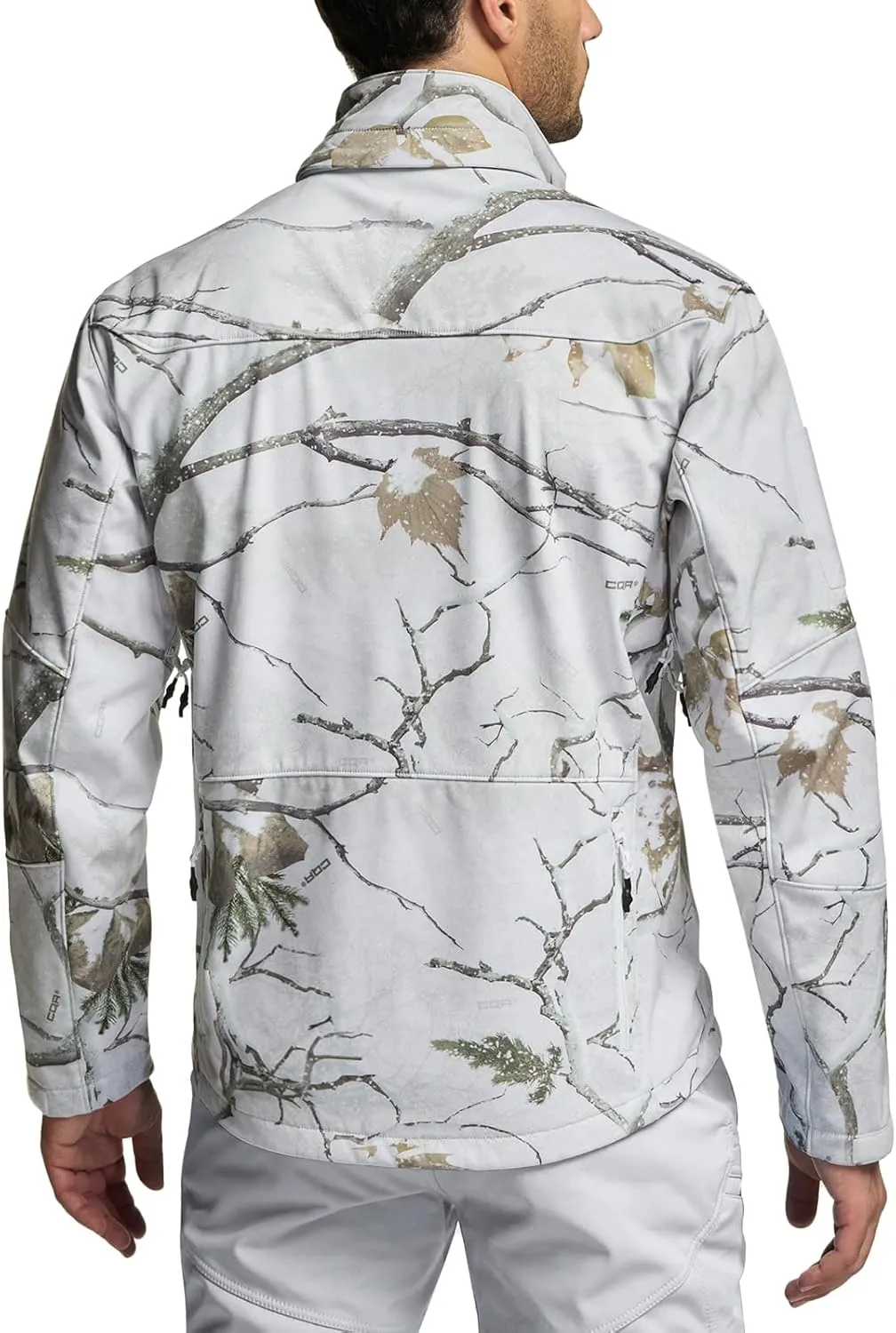 CQR Men's Fleece Lined Tactical Softshell Jackets, Lightweight Water Resistant Hunting Hiking Jacket, Winter Outdoor Jacket