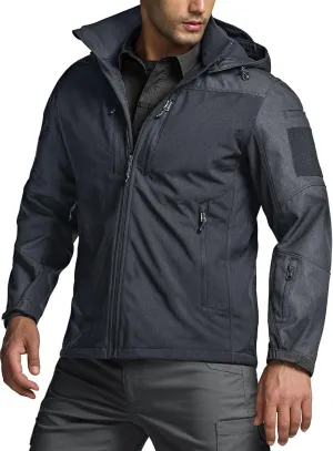 CQR Men's Fleece Lined Tactical Softshell Jackets, Lightweight Water Resistant Hunting Hiking Jacket, Winter Outdoor Jacket