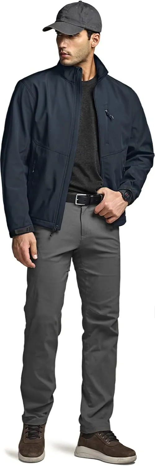 CQR Men's Fleece Lined Tactical Softshell Jackets, Lightweight Water Resistant Hunting Hiking Jacket, Winter Outdoor Jacket