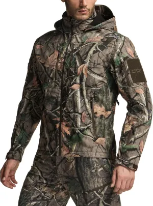 CQR Men's Fleece Lined Tactical Softshell Jackets, Lightweight Water Resistant Hunting Hiking Jacket, Winter Outdoor Jacket