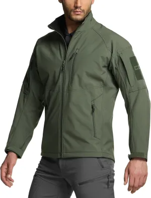 CQR Men's Fleece Lined Tactical Softshell Jackets, Lightweight Water Resistant Hunting Hiking Jacket, Winter Outdoor Jacket