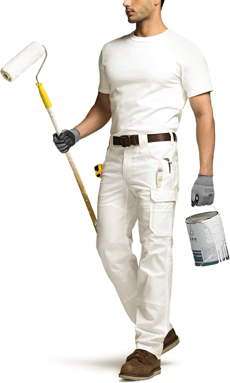 CQR Men's Flex Ripstop Work Pants, Water Resistant Tactical Pants, Outdoor Utility Operator EDC Cargo Pants