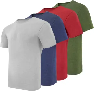 Crewneck Cotton T-Shirts for Men | 4-Pack Crewneck T-Shirts Multipack | Short Sleeve T-Shirts Ideal for Mens Undershirt