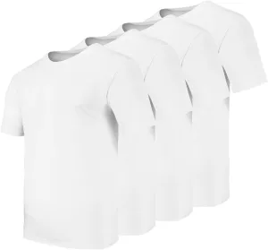 Crewneck Cotton T-Shirts for Men | 4-Pack Crewneck T-Shirts Multipack | Short Sleeve T-Shirts Ideal for Mens Undershirt
