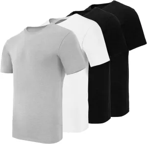 Crewneck Cotton T-Shirts for Men | 4-Pack Crewneck T-Shirts Multipack | Short Sleeve T-Shirts Ideal for Mens Undershirt