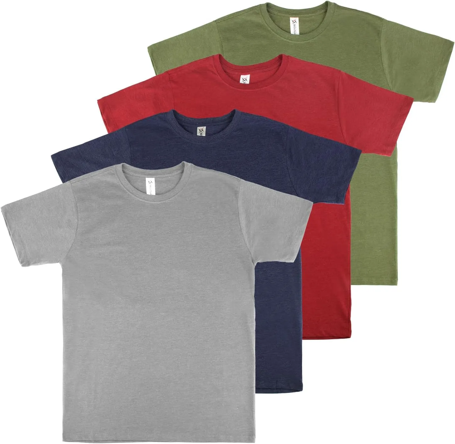 Crewneck Cotton T-Shirts for Men | 4-Pack Crewneck T-Shirts Multipack | Short Sleeve T-Shirts Ideal for Mens Undershirt