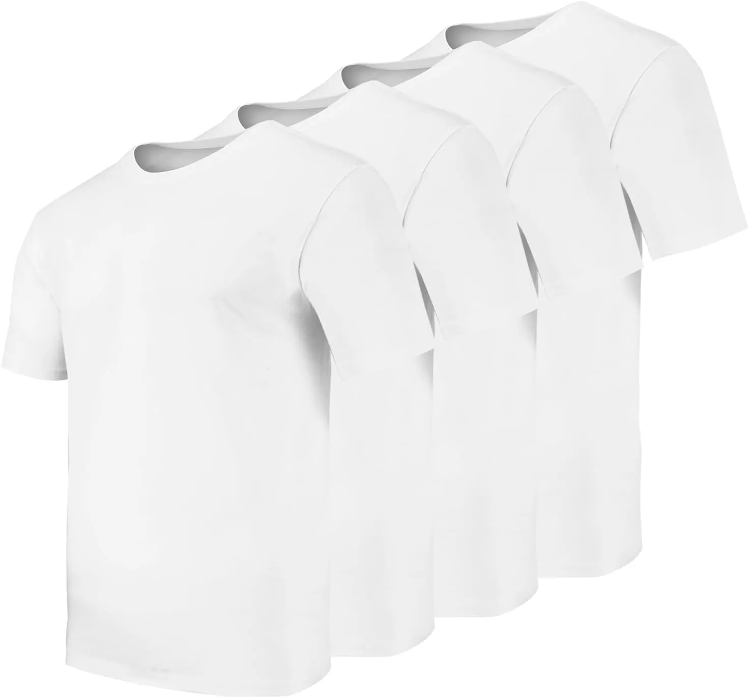 Crewneck Cotton T-Shirts for Men | 4-Pack Crewneck T-Shirts Multipack | Short Sleeve T-Shirts Ideal for Mens Undershirt